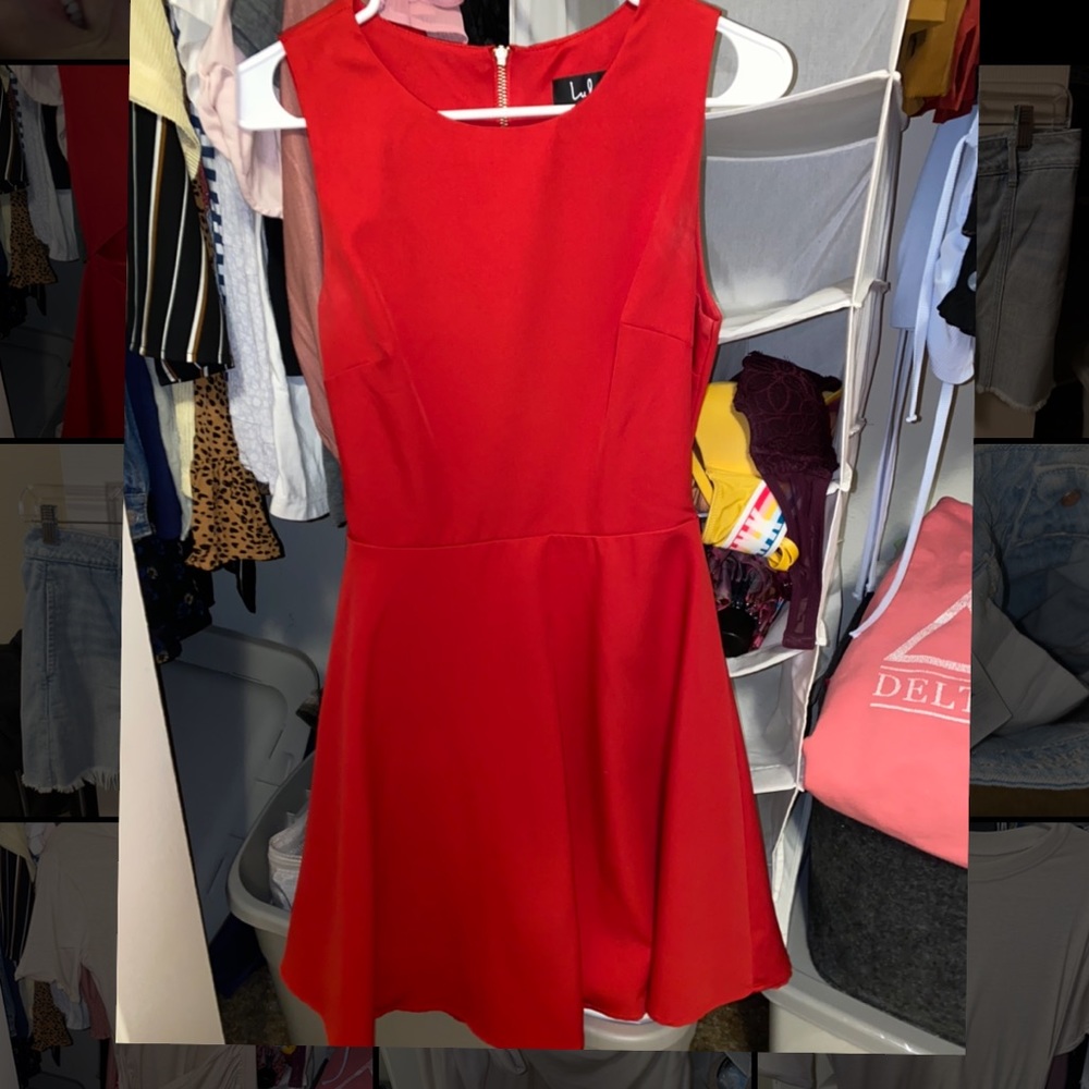 Lulus red skater type dress with open back